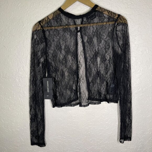 Marciano Mesh‎ Top Sheer Lace Cropped Lightweight Gothic Punk - Picture 1 of 7